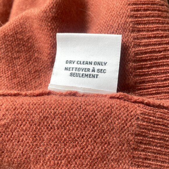 Magaschoni Cashmere V-Neck Sweater Size XS in Dusty Copper Winter Warm - Picture 9 of 10